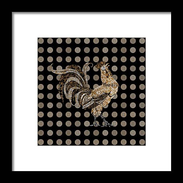Rooster Framed Print featuring the digital art Le Coq Gaulois by Diego Taborda