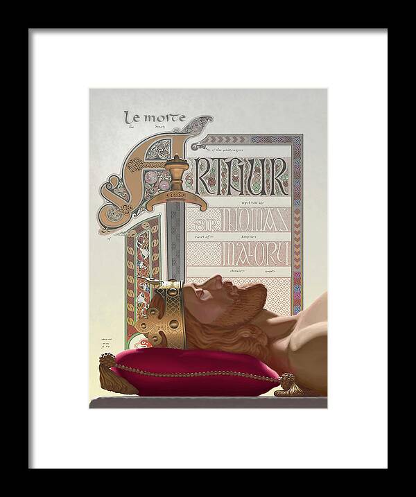 King Framed Print featuring the painting Le Morte d'Arthur by Swann Smith