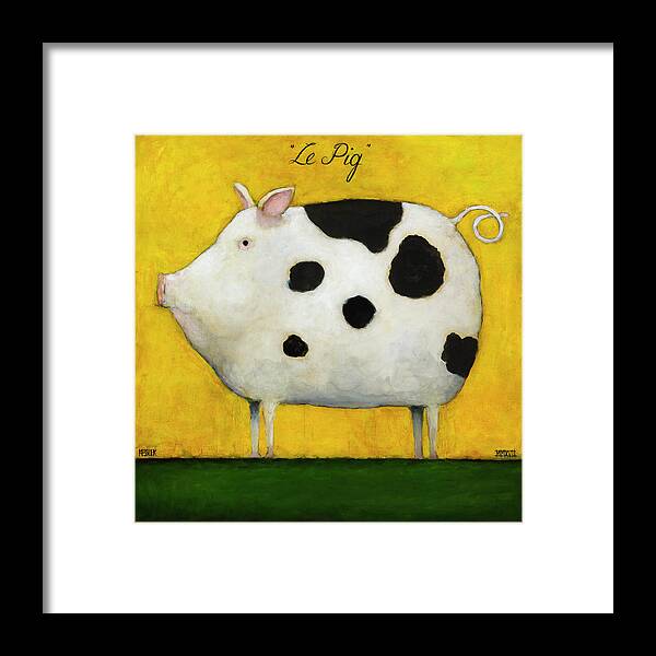 Le Pig 1 Framed Print featuring the painting Le Pig 1 by Daniel Patrick Kessler
