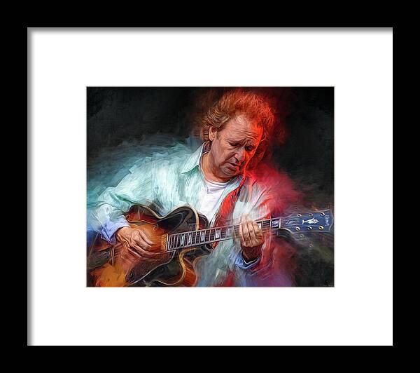 Lee Ritenour Framed Print featuring the mixed media Lee Ritenour by Mal Bray