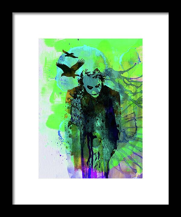 Joker Framed Print featuring the mixed media Legendary Joker Watercolor by Naxart Studio