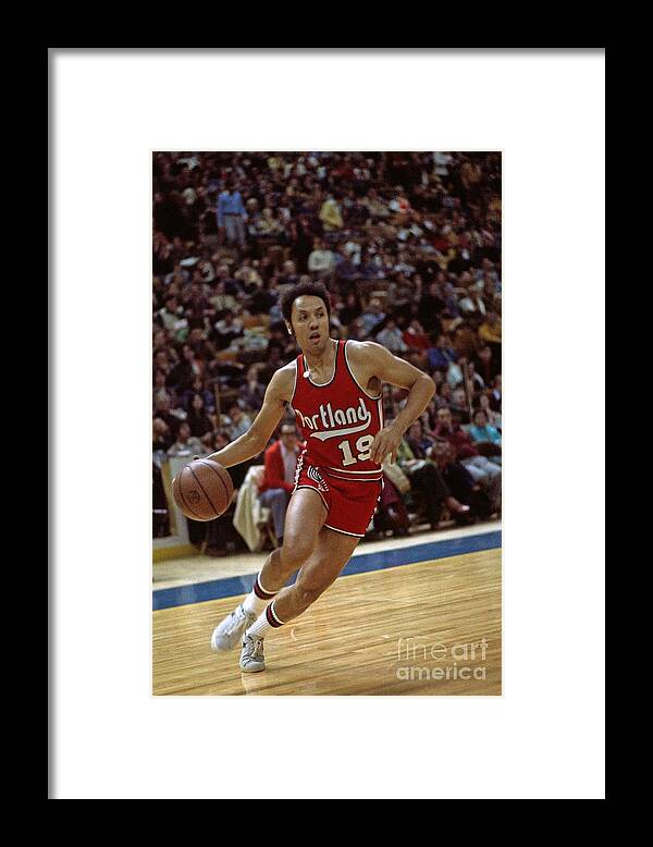 Nba Pro Basketball Framed Print featuring the photograph Lenny Wilkens Action Portrait by Andrew D. Bernstein