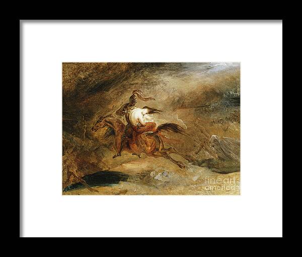 Animal Framed Print featuring the painting Lenore, Les Morts Vont Vite by Ary Scheffer