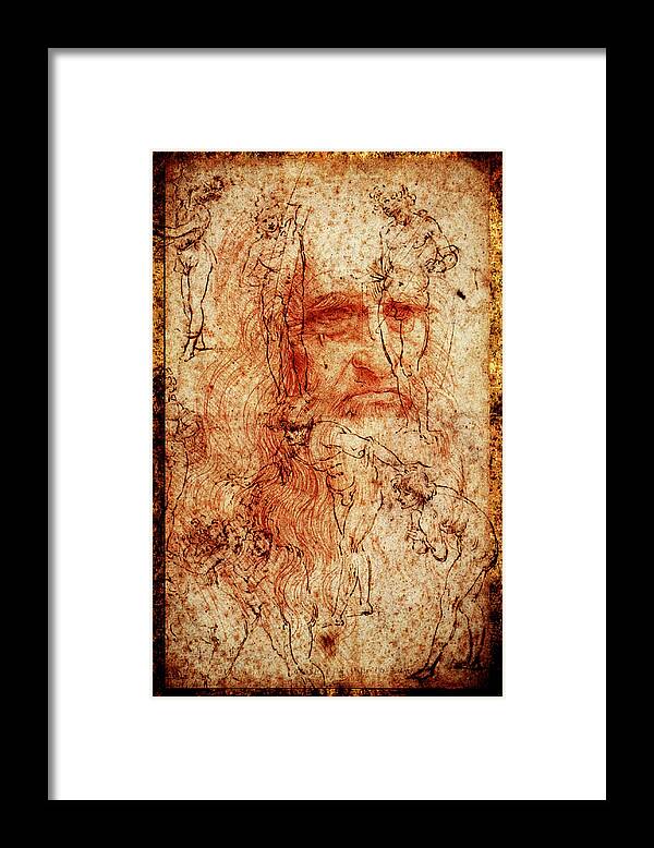 Leonardo Da Vinci Framed Print featuring the digital art Leonardo's Mind 1 by John Vincent Palozzi