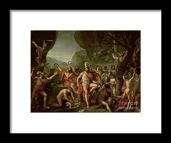 Leonidas Framed Print featuring the painting Leonidas At Thermopylae, 480 Bc, 1814 by Jacques Louis David