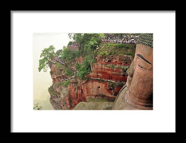 Chinese Culture Framed Print featuring the photograph Leshan Buddha by Asifsaeed313
