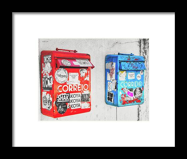 Double Framed Print featuring the photograph Letterboxes' redundancy by Micah Offman