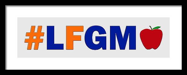 Lfgm Framed Print featuring the digital art LFGM - NY Mets by Angie Tirado