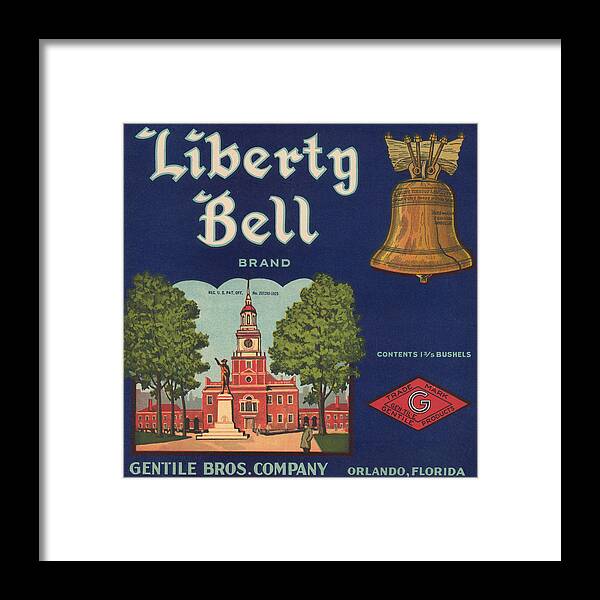 Liberty Framed Print featuring the painting Liberty Bell Brand by Unknown