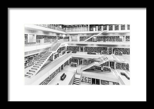 Architecture Framed Print featuring the photograph Library Stuttgart by Stephan Rckert