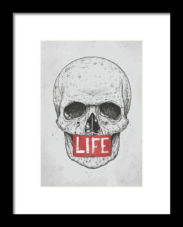 Skull Framed Print featuring the mixed media Life by Balazs Solti