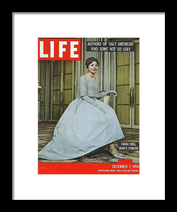 Farah Pahlavi Framed Print featuring the photograph LIFE Cover: December 7, 1959 by Loomis Dean