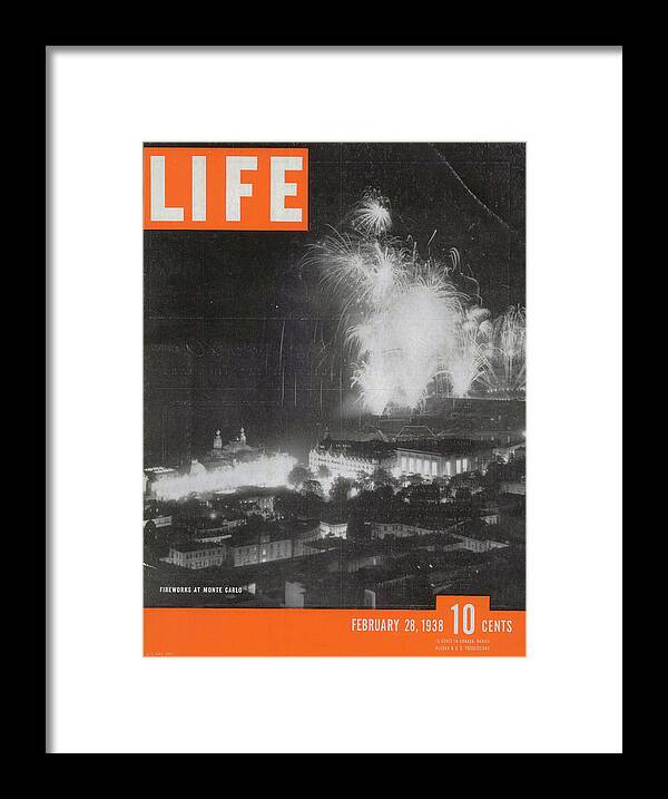 Fireworks Framed Print featuring the digital art LIFE Cover: February 28, 1938 by Life