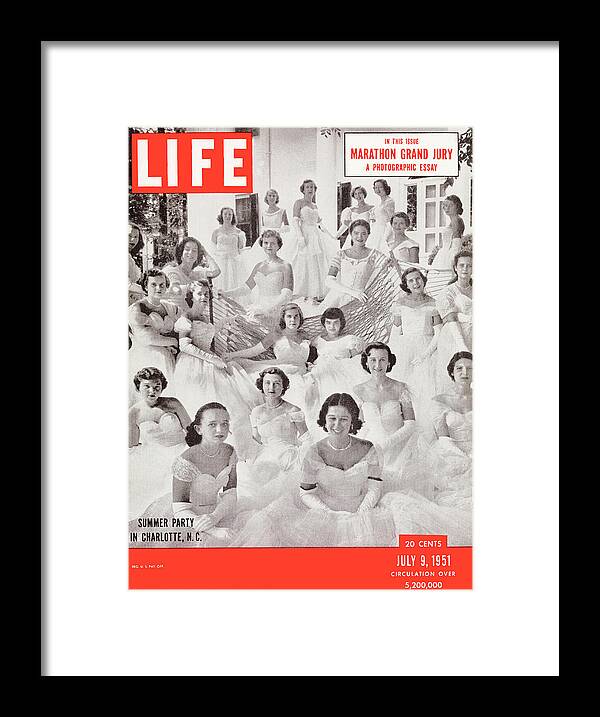 White Dress Framed Print featuring the photograph LIFE Cover: July 9, 1951 by Lisa Larsen