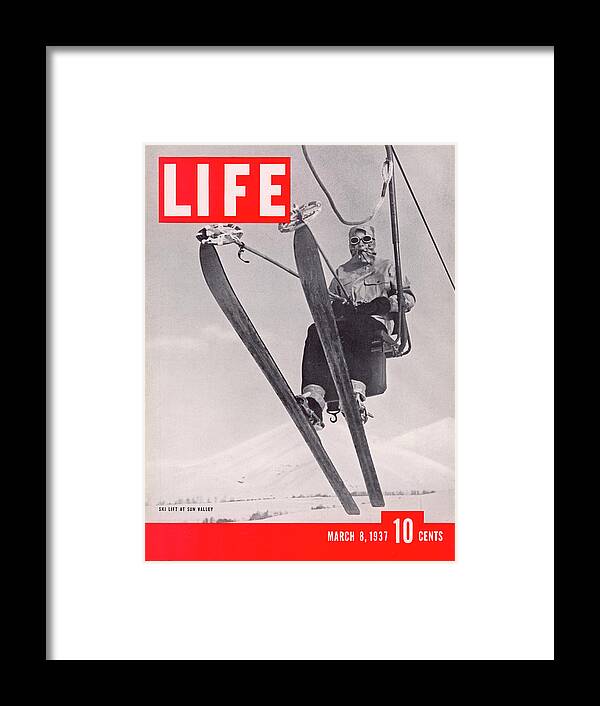 Ski Lift Framed Print featuring the photograph LIFE Cover: March 8, 1937 by Alfred Eisenstaedt