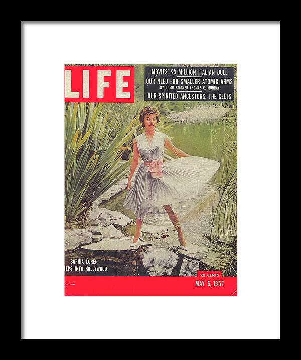Sophia Loren Framed Print featuring the photograph LIFE Cover: May 6, 1957 by Leonard McCombe