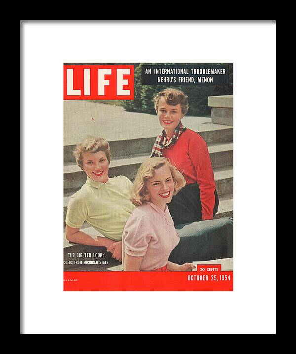 1954 Framed Print featuring the photograph LIFE Cover: October 25, 1954 by Nina Leen