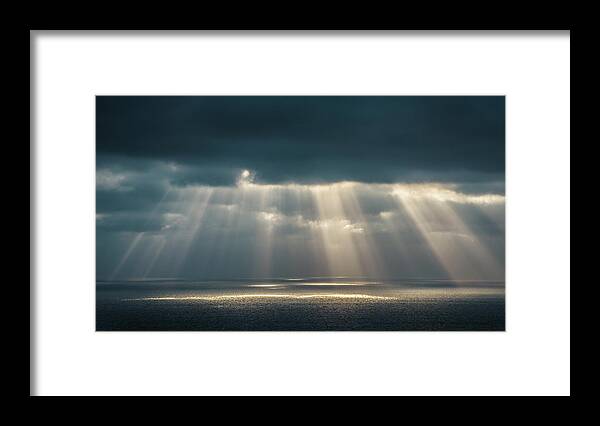 Rays Framed Print featuring the photograph Light Dancing on Water by Alexander Kunz