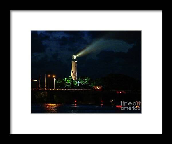 Lighthouse Framed Print featuring the photograph Lighthouse Lightbeam by Tom Claud