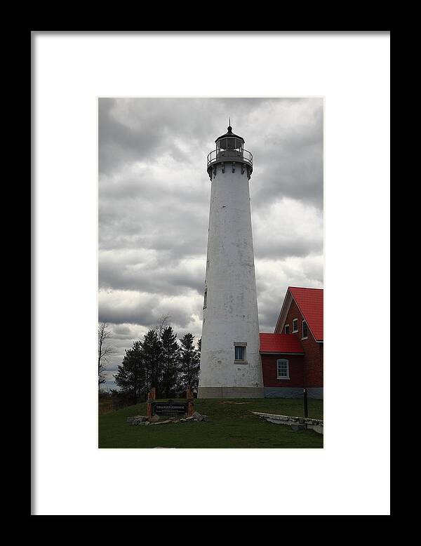 America Framed Print featuring the photograph Lighthouse - Tawas Point Michigan 2 by Frank Romeo