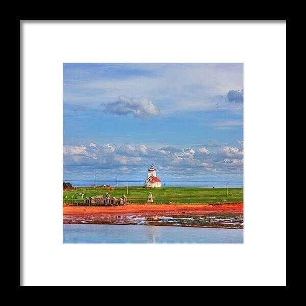 Tranquility Framed Print featuring the photograph Lighthouse With Landscape by Anna Gorin