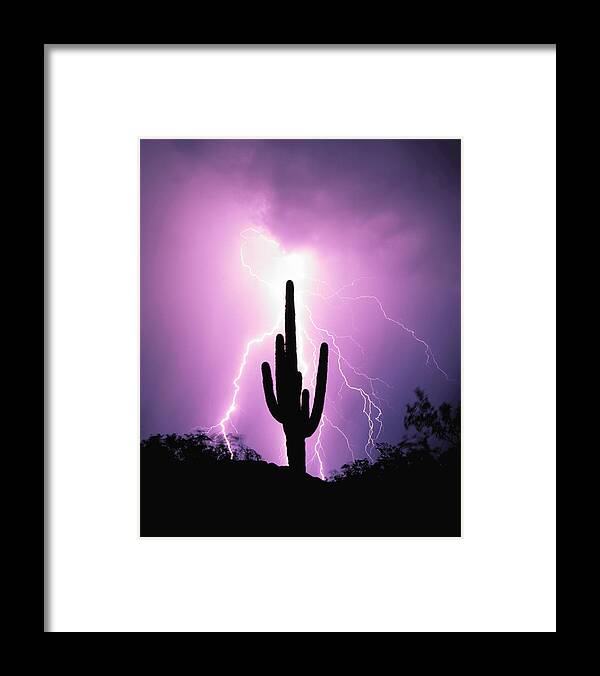 Arizona Framed Print featuring the photograph Lightning Strikes 3 by Worldwideimages