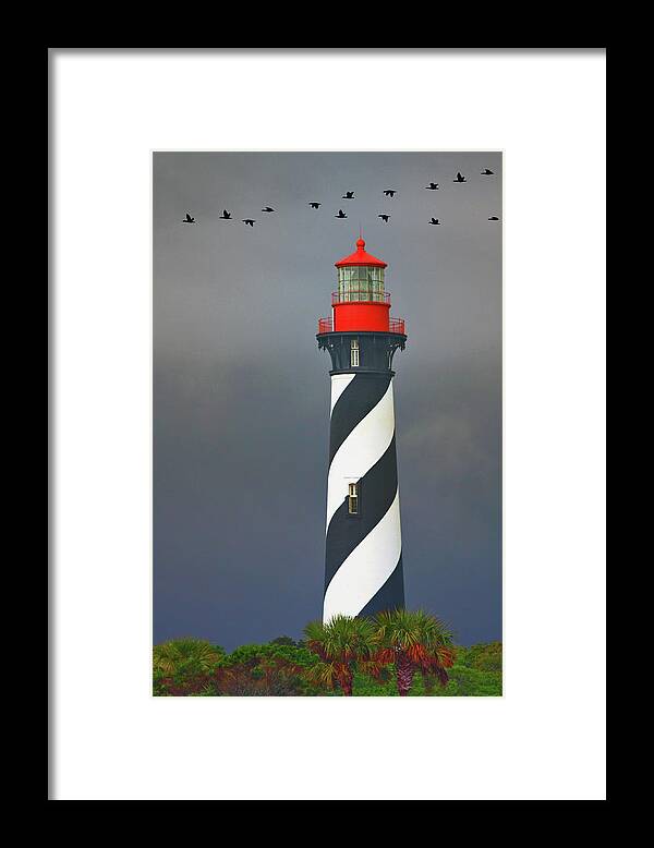 Tranquility Framed Print featuring the photograph Lightrhouse Saint Augustine Florida by Jim Austin Jimages Digital Photography