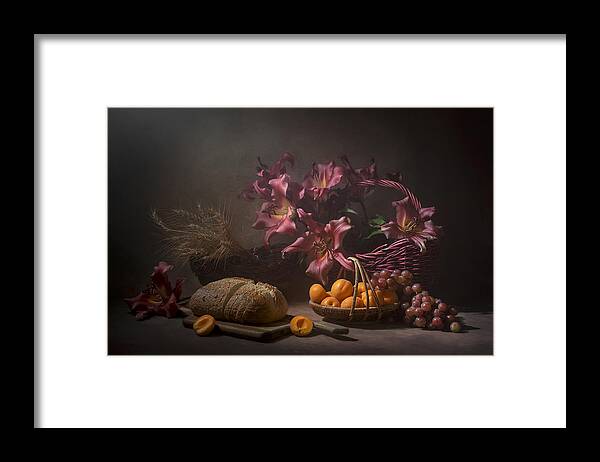 Lily Framed Print featuring the photograph Lily And Bread by Lydia Jacobs