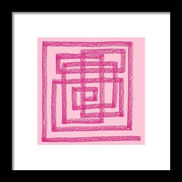 Abstract Framed Print featuring the drawing Lipstick Maze by CSA Images