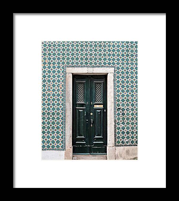 Door Framed Print featuring the photograph Lisbon Door and Tiles by Lupen Grainne