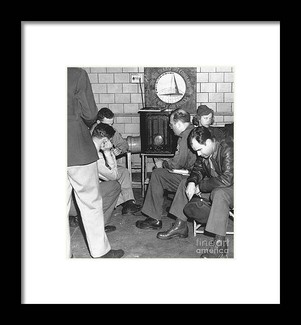 Working Framed Print featuring the photograph Listening To D-day Broadcast by Bettmann