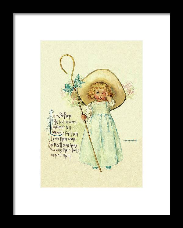 Mother Goose Framed Print featuring the painting Little Bo Peep by Maud Humphrey