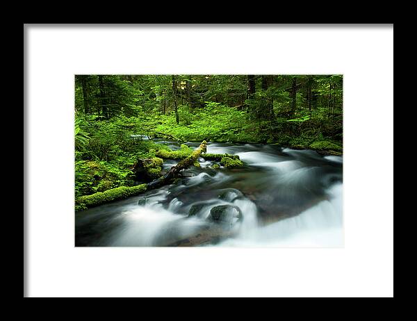 Tranquility Framed Print featuring the photograph Little Cascade Zigzag by © Kirk Dubose