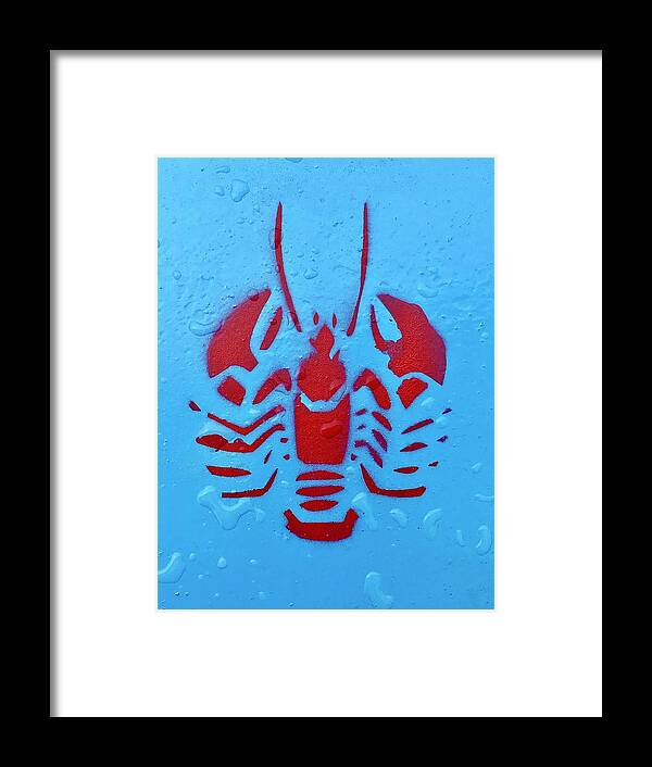 Lobster Framed Print featuring the photograph Lobstah Stencil by Debra Grace Addison