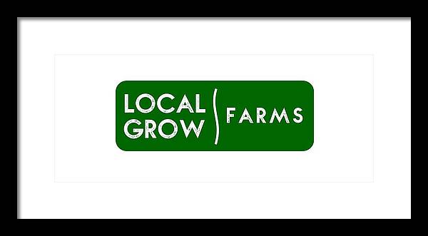  Framed Print featuring the drawing Local Grow Farms logo on light backgrounds by Charlie Szoradi