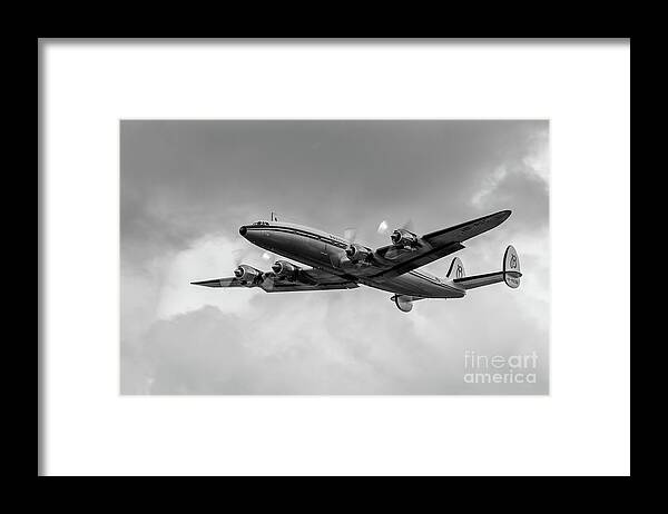 Lockheed Constellation Connie B&w Framed Print featuring the photograph Lockheed Breitling Super Constellation by Andy Myatt