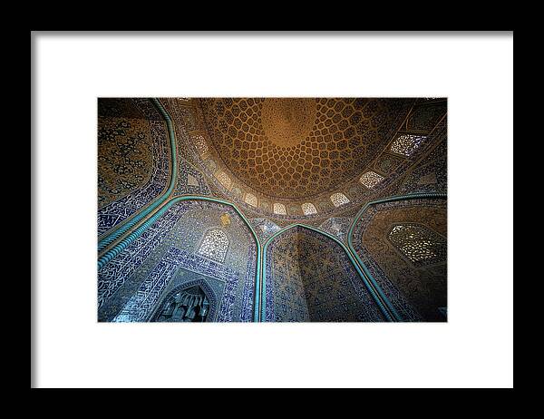 Iran Framed Print featuring the photograph Loftullah Mosque in Esfahan, Iran by Kamran Ali