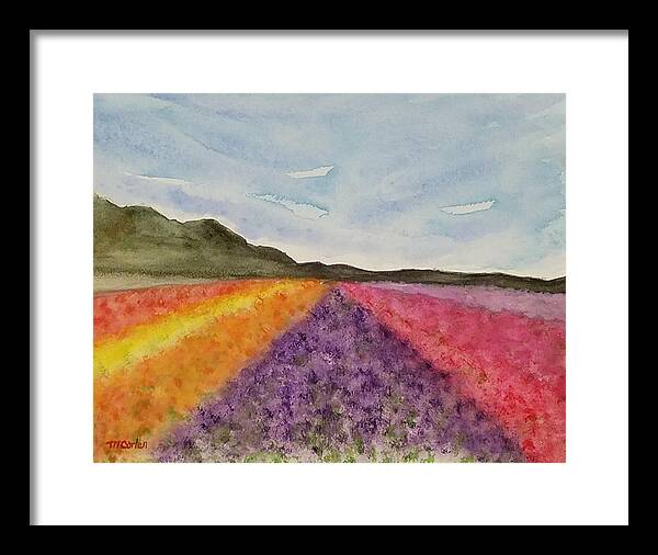 Flowers Framed Print featuring the painting Lompoc Flower Fields by M Carlen