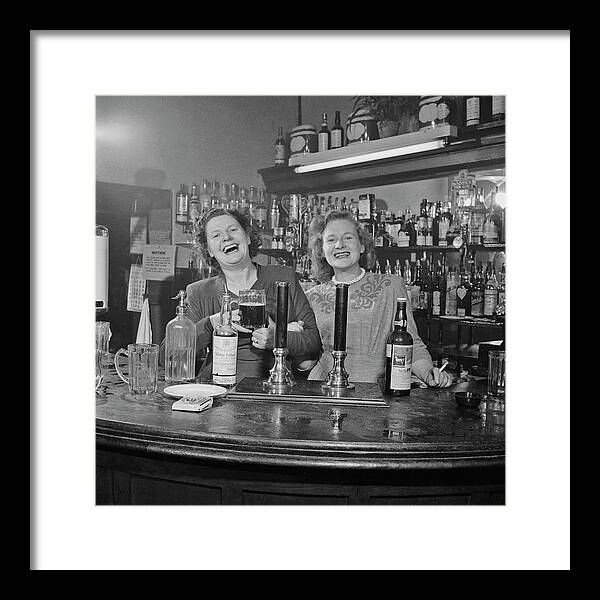 Pub Framed Print featuring the photograph London Barmaids by Slim Aarons