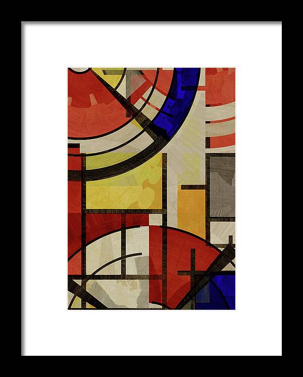 Geometric Framed Print featuring the mixed media London Squares THREE TWO FOUR by BFA Prints