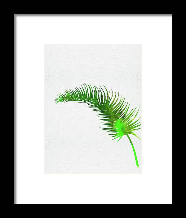 Tropical Leaf Framed Print featuring the mixed media Lonely Tropical Leaf by Naxart Studio