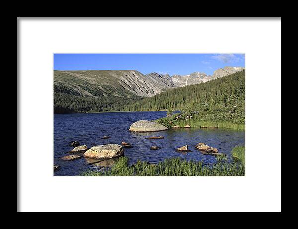Scenics Framed Print featuring the photograph Long Lake And Rocky Mountains by John Kieffer