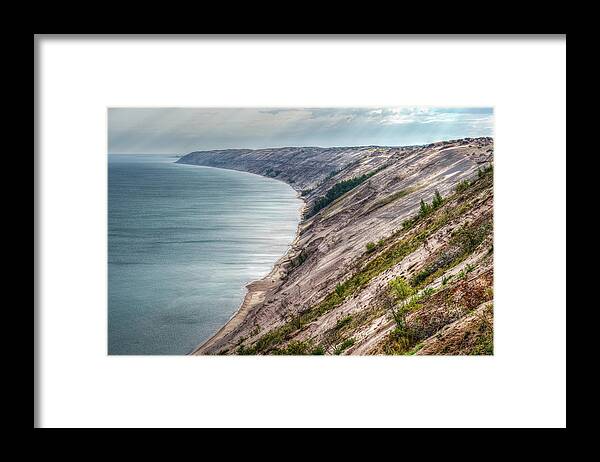 Sand Dune Framed Print featuring the photograph Long Slide Overlook by Brad Bellisle