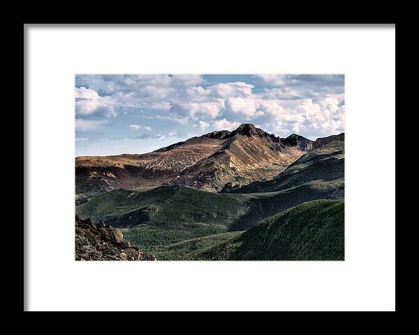 Longs Peak Framed Print featuring the photograph Longs Peak by Jim Hill