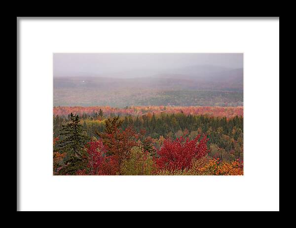 Milan Fire Tower Framed Print featuring the photograph Looking across Autumn Hills by Jeff Folger