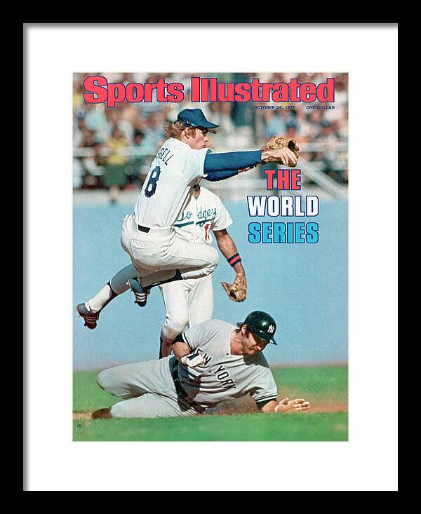 Double Play Framed Print featuring the photograph Los Angeles Dodgers Bill Russell, 1977 World Series Sports Illustrated Cover by Sports Illustrated
