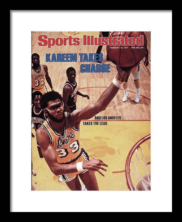 Magazine Cover Framed Print featuring the photograph Los Angeles Lakers Kareem Abdul-jabbar Sports Illustrated Cover by Sports Illustrated