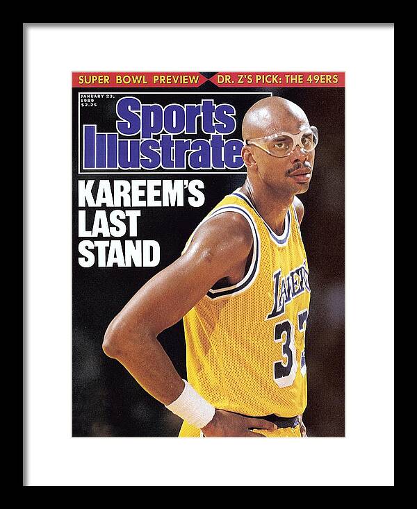 Magazine Cover Framed Print featuring the photograph Los Angeles Lakers Kareem Abdul-jabbar Sports Illustrated Cover by Sports Illustrated