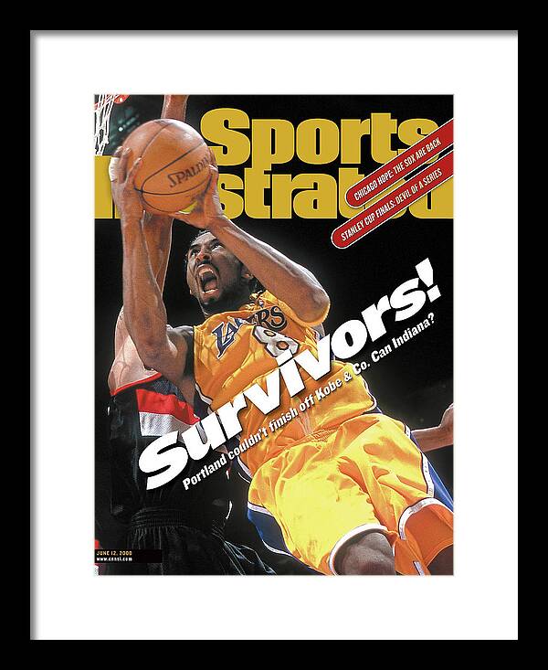Playoffs Framed Print featuring the photograph Los Angeles Lakers Kobe Bryant, 2000 Nba Western Conference Sports Illustrated Cover by Sports Illustrated