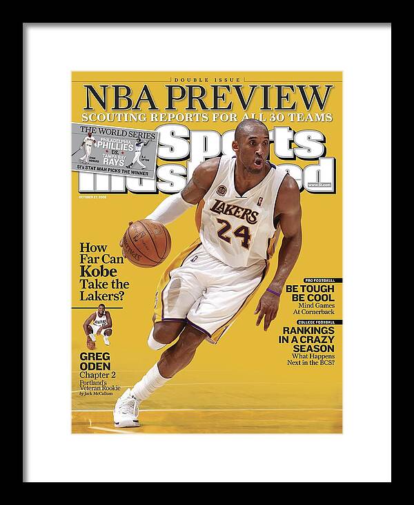 Nba Pro Basketball Framed Print featuring the photograph Los Angeles Lakers Kobe Bryant... Sports Illustrated Cover by Sports Illustrated